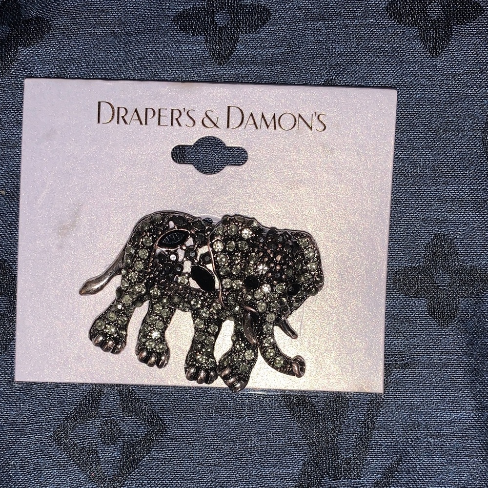 Draper's & Damon's Silver Elephant Brooch